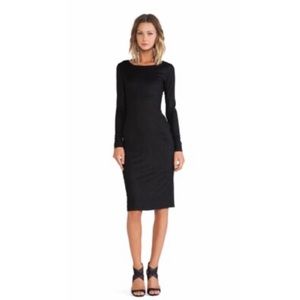 Bobi Black ribbed long sleeve dress (small)